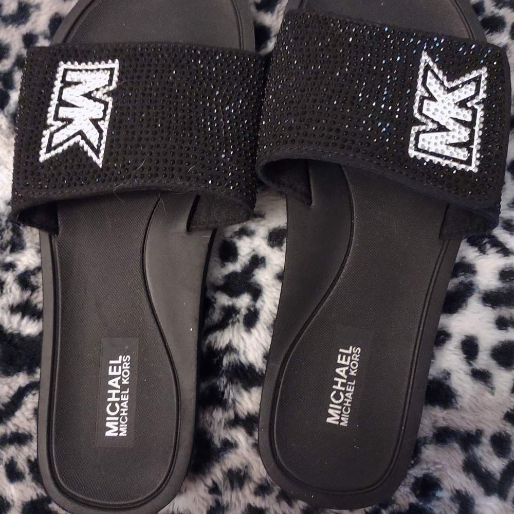 MK glitter adjustable slides